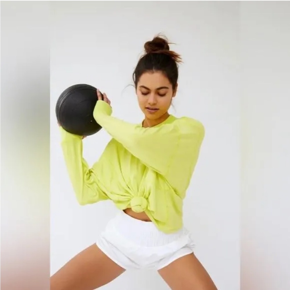 FP Movement by Free People Runner Up Long-Sleeve Size XS Color Neon Yellow